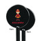 Firefighter Character Black Plastic 5.5" Stir Stick - Single Sided - Round - Front & Back