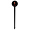Firefighter Character Black Plastic 6" Food Pick - Round - Single Pick