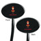 Firefighter Character Black Plastic 7" Stir Stick - Double Sided - Oval - Front & Back