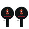 Firefighter Character Black Plastic 7" Stir Stick - Double Sided - Round - Front & Back