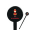 Firefighter Character Black Plastic 7" Stir Stick - Round - Closeup