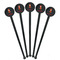 Firefighter Character Black Plastic 7" Stir Stick - Round - Fan View