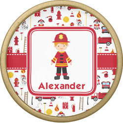Firefighter Character Cabinet Knob - Gold (Personalized)