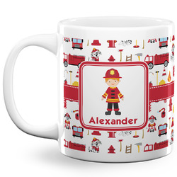 Firefighter Character 20 Oz Coffee Mug - White (Personalized)