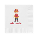 Firefighter Character Coined Cocktail Napkins (Personalized)