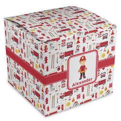 Firefighter Character Cube Favor Gift Boxes (Personalized)
