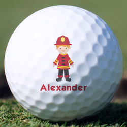 Firefighter Character Golf Balls - Non-Branded - Set of 3 (Personalized)