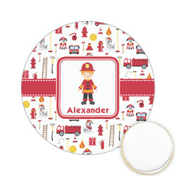 Firefighter Character Printed Cookie Topper - 2.15" (Personalized)