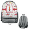 Firefighter Character Large Backpack - Gray - Front & Back View