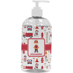 Firefighter Character Plastic Soap / Lotion Dispenser (16 oz - Large - White) (Personalized)