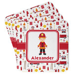 Firefighter Character Paper Coasters w/ Name or Text