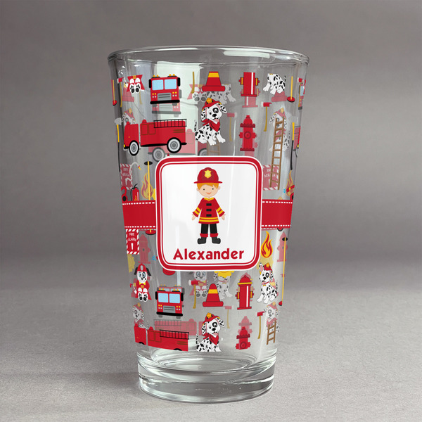 Custom Firefighter Character Pint Glass - Full Print (Personalized)