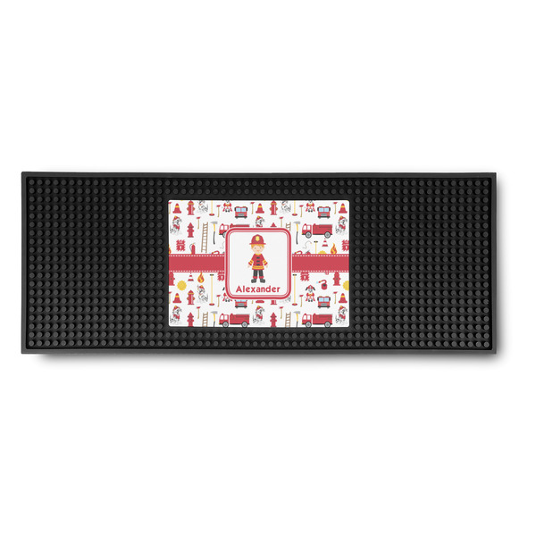 Custom Firefighter Character Rubber Bar Mat (Personalized)