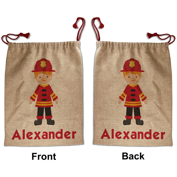 Custom Firefighter Character Santa Sack - Front & Back (Personalized)