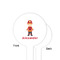 Firefighter Character White Plastic 4" Food Pick - Round - Single Sided - Front & Back