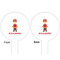 Firefighter Character White Plastic 6" Food Pick - Round - Double Sided - Front & Back