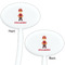 Firefighter Character White Plastic 7" Stir Stick - Double Sided - Oval - Front & Back