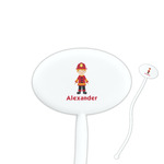 Firefighter Character Oval Stir Sticks (Personalized)
