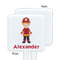 Firefighter Character White Plastic Stir Stick - Single Sided - Square - Approval