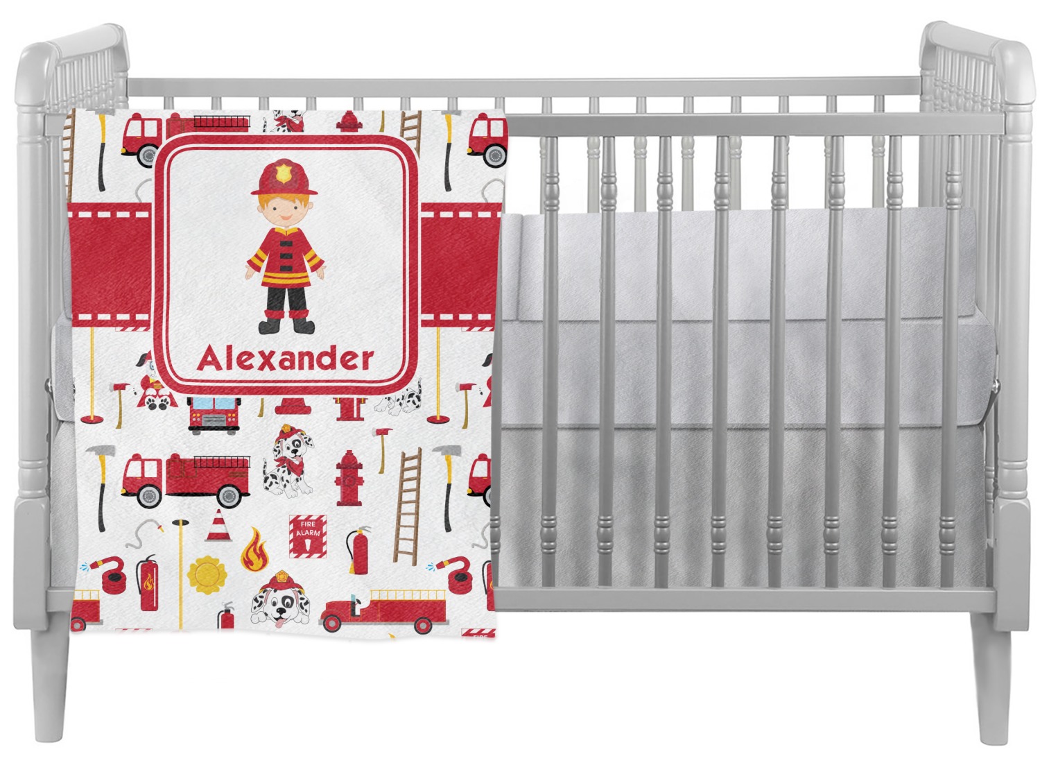 Firefighter for Kids Crib Comforter / Quilt (Personalized