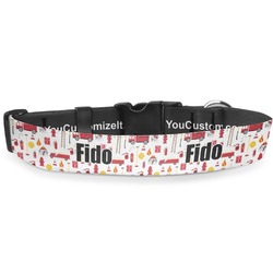 Firefighter Character Deluxe Dog Collar - Double Extra Large (20.5" to 35") (Personalized)