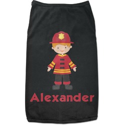 Firefighter Character Black Pet Shirt - L (Personalized)
