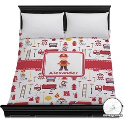 Firefighter Character Duvet Cover - Full / Queen w/ Name or Text