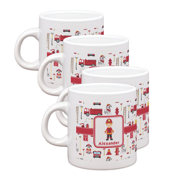 Custom Firefighter Character Single Shot Espresso Cups - Set of 4 (Personalized)