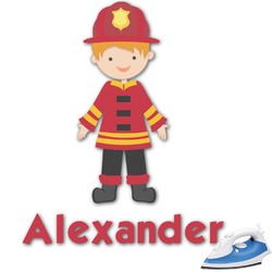 Firefighter Character Graphic Iron On Transfer - Up to 6"x6" (Personalized)