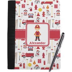 Firefighter Character Notebook Padfolio - Large w/ Name or Text