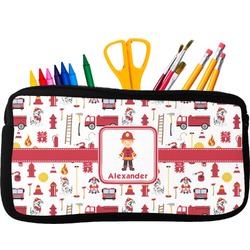 Firefighter Character Neoprene Pencil Case - Small w/ Name or Text