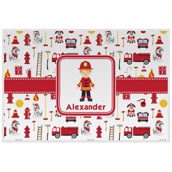 Firefighter Character Laminated Placemat w/ Name or Text