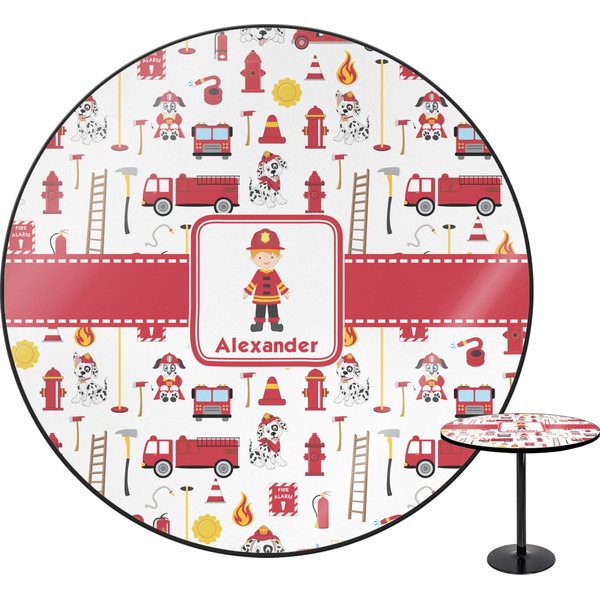 Custom Firefighter Character Round Table - 30" (Personalized)