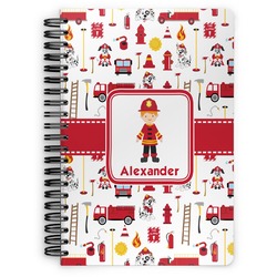 Firefighter Character Spiral Notebook - 7x10 w/ Name or Text