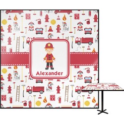 Firefighter Character Square Table Top - 24" w/ Name or Text