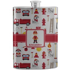 Firefighter Character Stainless Steel Flask w/ Name or Text