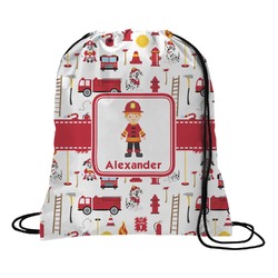 Firefighter Character Drawstring Backpack - Large w/ Name or Text