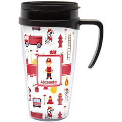 Firefighter Character Acrylic Travel Mug with Handle (Personalized)