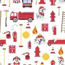 Firefighter Character Wallpaper & Surface Covering (Water Activated 24"x 24" Sample)