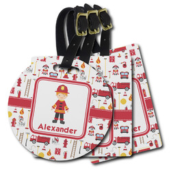 Firefighter Character Plastic Luggage Tag (Personalized)
