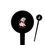 Dalmation 4" Round Plastic Food Picks - Black - Single Sided (Personalized)