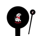 Dalmation 6" Round Plastic Food Picks - Black - Single Sided (Personalized)