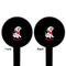 Dalmation Black Plastic 6" Food Pick - Round - Double Sided - Front & Back