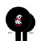 Dalmation Black Plastic 6" Food Pick - Round - Single Sided - Front & Back