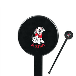 Dalmation 7" Round Plastic Stir Sticks - Black - Single Sided (Personalized)