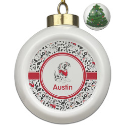 Dalmation Ceramic Ball Ornament - Christmas Tree (Personalized)