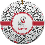 Dalmation Round Ceramic Ornament w/ Name or Text