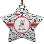 Dalmation Star Ceramic Ornament w/ Name or Text