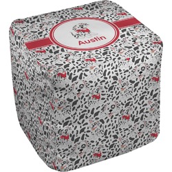 Dalmation Cube Pouf Ottoman - 18" (Personalized)