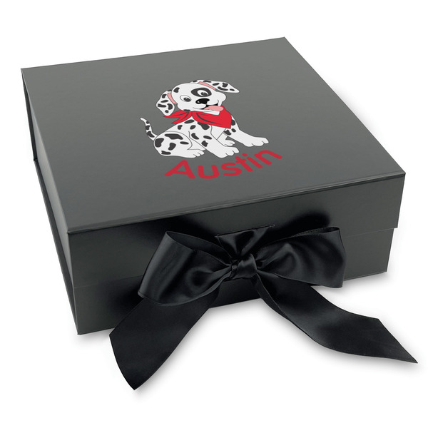 Custom Dalmation Gift Box with Magnetic Lid - Black (Personalized)